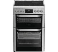 Hotpoint HDE6VDCASX 600mm Double Electric Oven Dual Fan Ceramic Hob Inox