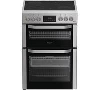 Hotpoint HDE6VDCAX 60cm Electric Cooker with Ceramic Hob - Stainless Steel - A Rated, Stainless Steel