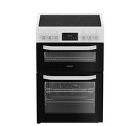 Hotpoint HDE6VDW 60cm Electric Double Cooker with Multiflow - White