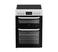 Hotpoint HDE6VDW 60cm Electric Double Cooker with Multiflow - White