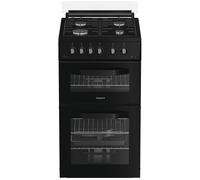 HOTPOINT HDG5GCB 50 cm Gas Cooker - Black, Black