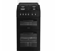 Hotpoint HDG5GCB 500mm Double Gas Oven 4 Burner Hob Black