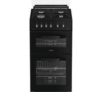 Hotpoint HDG5GDCB 50cm Gas Cooker - Black - A+/A Rated, Black