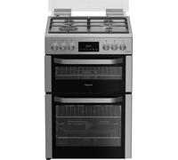 Hotpoint HDG6GDCWX 60cm wide Double Oven Gas Cooker - Stainless Steel, Stainless Steel