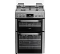 Hotpoint HDG6GDCX 60cm wide Double Oven Gas Cooker - Stainless Steel
