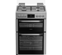 Hotpoint HDG6GDCX 60cm wide Double Oven Gas Cooker - Stainless Steel