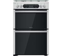 Hotpoint Hdm67G8C2Cx/uk_Si 60Cm Double Electric & Gas Cooker With Gas Hob - Silver Effect