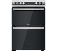 Hotpoint HDT67V9H2CW/UK 60Cm Electric Double Cooker, Multiflow Main, Catalytic Main And Top, Double