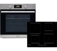 Hotpoint HotSA2Induct Built In Electric Single Oven and Induction Hob Pack - Stainless Steel/Black - A+ Rated