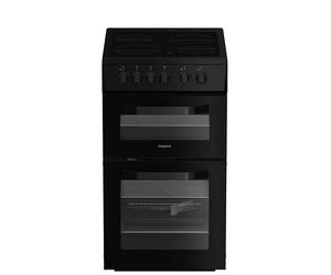 HOTPOINT HTE5VCB 50 cm Electric Ceramic Cooker - Black, Black