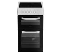 Hotpoint HTE5VCW 50cm Electric Cooker with Ceramic Hob - White - A Rated, White