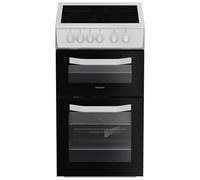 Hotpoint HTE5VCW 50cm Electric Cooker with Ceramic Hob - White - A Rated, White