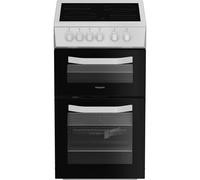 Hotpoint HTE5VCW 50cm Electric Cooker with Ceramic Hob - White - A Rated, White