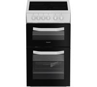 Hotpoint HTE5VCW 50cm Electric Cooker with Ceramic Hob - White - A Rated, White