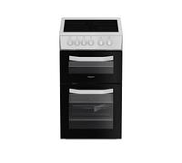 Hotpoint HTE5VCW 50cm Electric Cooker with Ceramic Hob - White - A Rated, White