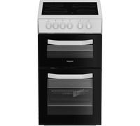 Hotpoint HTE5VCW 50cm Electric Cooker with Ceramic Hob - White - A Rated, White