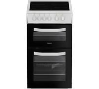 Hotpoint HTE5VCW 50cm Electric Cooker with Ceramic Hob - White - A Rated, White