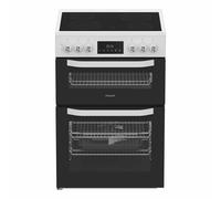 HTE6VDCW 60cm Electric Twin Cooker with Multiflow - White