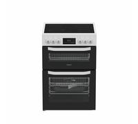 HTE6VDCW 60cm Electric Twin Cooker with Multiflow - White