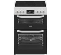 Hotpoint HTE6VDCW 60cm Wide Single Oven Electric Cooker with Ceramic Hob - White - A