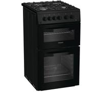 HOTPOINT HTG5GCB 50 cm Gas Cooker - Black, Black