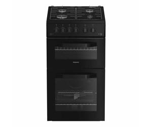 Hotpoint HTG5GCB 500mm Twin Cavity Gas Oven FSD Black