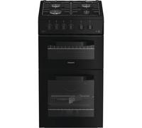 HTG5GCB 500mm Gas Twin Cavity Cooker - Black