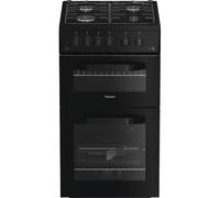 HTG5GCB 500mm Gas Twin Cavity Cooker - Black