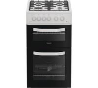 Hotpoint Htg5Gcw - White Twin Cavity Gas Cooker - 59L Energy