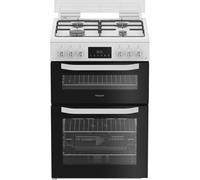Hotpoint HTG6GDCW 60cm wide Single Oven Gas Cooker - White, White