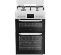 Hotpoint HTG6GDCW 60cm wide Single Oven Gas Cooker - White, White