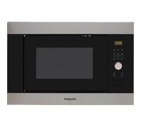 Hotpoint MF25GIXH 25 Litre 39cm High, Built In Small Microwave With Grill - Stainless Steel Effect