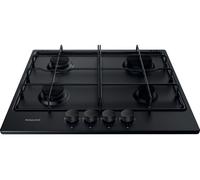 Hotpoint PPH 60P F NB Black 60Cm Gas Hob ; Mulitflame With Enamel Pan Supports
