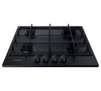 Hotpoint PPH 60P F NB Black 60Cm Gas Hob ; Mulitflame With Enamel Pan Supports