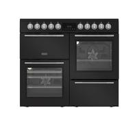 Hotpoint RH100CA21B 100cm wide Dual Fuel Range Cooker with Ceramic Hob - Black Black