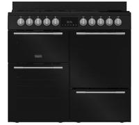 Hotpoint RH100FA21BB 100cm wide Dual Fuel Range Cooker with Gas Hob - Blackout Black