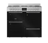 Hotpoint RH100FA21BX 100cm wide Dual Fuel Range Cooker with Gas Hob - Stainless Steel / Black Stainless Steel