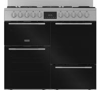HOTPOINT RH100FA21BX 100 cm Dual Fuel Range Cooker - Black, Silver/Grey,Black