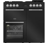 HOTPOINT RH90FA20B 90 cm Dual Fuel Range Cooker - Black, Black