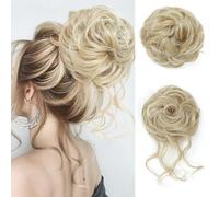 HotPro 2PC Messy Bun Scrunchies for Women's Hair Bun Extension Ponytail Synthetic Updo Hair Piece for Girls Hair Chignon for Daily Wear (24/613)