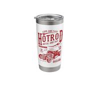 Hotrod Car Automotive Nostalgia Distressed Retro Design Stainless Steel Insulated Tumbler