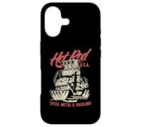 Hotrod Dragster Race Car Muscle Car Engine Cartoon Design Case for iPhone 17