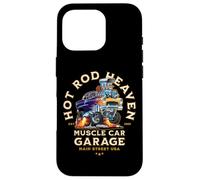 Hotrod Heaven Muscle Car Garage USA Classic Car Cartoon Case for iPhone 16 Pro