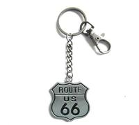 Hotrodspirit Car/Motorbike Metal Badge Key Ring with USA Route 66 Logo