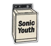 Hotrodspirit Sonic Youth Washing Machine Iron-On Patch, White, 10 x 7 cm, Embroidery, Alternative Rock, Grunge, Noise Rock, Indie, Vintage 90s