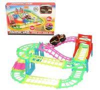 Hotrodz Urban City Track Set, 46-Piece Battery Operated Car Racing Set with Illuminated Track