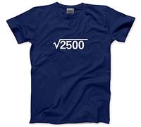 HotScamp 50th Birthday Square Root - Mens Unisex T-Shirt - 50 Year Olds L Navy