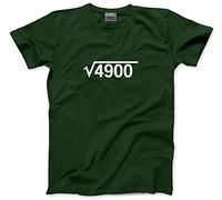 HotScamp 70th Birthday Square Root - Mens Unisex T-Shirt - 70 Year Olds M Bottle Green