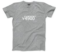 HotScamp 70th Birthday Square Root - Mens Unisex T-Shirt - 70 Year Olds M Grey