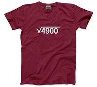 HotScamp 70th Birthday Square Root - Mens Unisex T-Shirt - 70 Year Olds XL Maroon